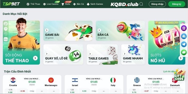 TOPBET cung cấp loạt sản phẩm cá cược chất lượng