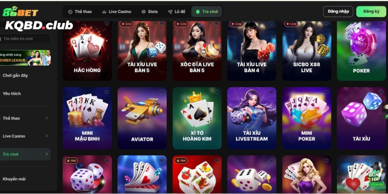 Danh mục game bài trên nền tảng cung cấp hàng loạt trò chơi hấp dẫn 